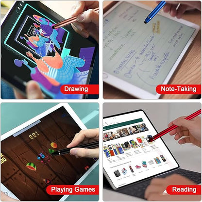 Stylus Pens for Touch Screens - Waycco High Sensitivity Capacitive Stylus 2 in 1 Touch Screen Pen with 8 Replaceable Tips for iPad iPhone Tablets Samsung Galaxy All Universal Touch Devices - 4 Pack