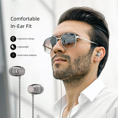 SoundMAGIC E11 Wired Earbuds, No Mic, Hi-Fi Stereo, 3.5mm Jack, Gunmetal