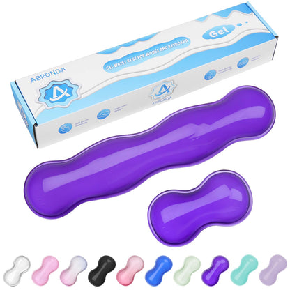 ABRONDA Gel Wrist Rest for Keyboard and Mouse, Wrist Rest for Keyboard, Mouse Wrist Support, Pain Relief, Cool Touch, Non-Skid, Keyboard and Mouse Wrist pad Set