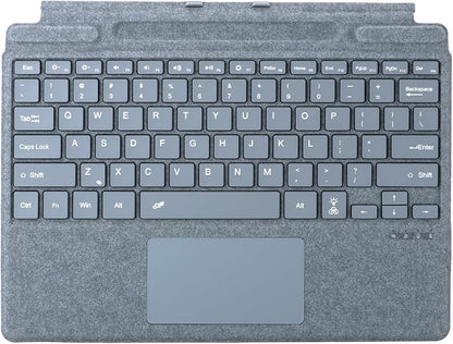 Keyboard for Microsoft Surface Pro Copilot+ (11th Edition) / Pro 11 / Pro 10 / Pro 9 / Pro 8 / Pro X, 13 inch, Detachable Type Cover with Touchpad, 7-Color Backlit & Pen Holder (Ice Blue)