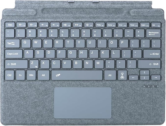 Keyboard for Microsoft Surface Pro Copilot+ (11th Edition) / Pro 11 / Pro 10 / Pro 9 / Pro 8 / Pro X, 13 inch, Detachable Type Cover with Touchpad, 7-Color Backlit & Pen Holder (Ice Blue)