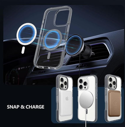BELTRON Belt Case for iPhone 16 Pro Max, Slim Protective Transparent Case & Rotating Belt Clip Holster Combo (Compatible with MagSafe)