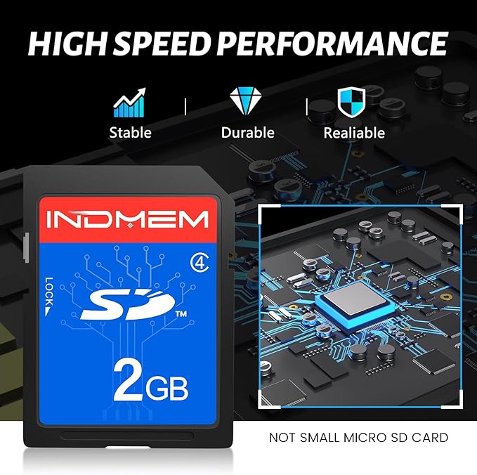 INDMEM 2GB SD Card, 10 Packs Class 4 2GB Flash Memory Card MLC Standard Secure Digital Cards Camera Card