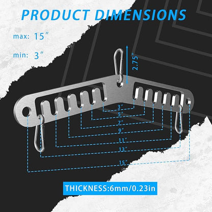 Double to Single Adaptor Plate for Cable Pulley Machines Durable Solid Stainless Steel with 3 Carabiners Suitable for Dual Cable Machines LAT Pulldown, Shoulder & Biceps Exercises