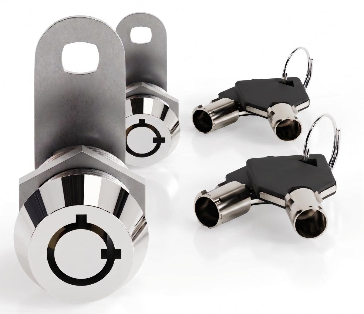 5/8" Tubular Cam Locks (90° Chrome, 2-Pack) RV Toolbox Cabinet Replacement