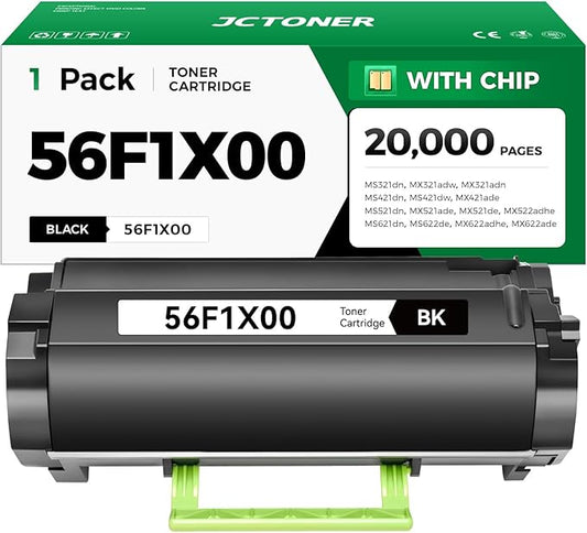 56F1X00 Black Extra High Yield Toner Cartridge Compatible with Lexmark 56F1X00 Toner Replacement for Lexmark MS421 MS521 MS621 MX521 MX522 MX622 MS622 MX421 Laser Printer Ink dn dw de adn adw adhe