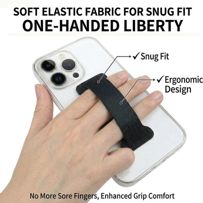 WUOJI Phone Grip Holder for Hand, Universal Finger Strap Phone Holder, Finger Selfie Grip Compatible with Most Smartphones (Gary) - 2Pack