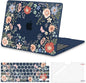 MOSISO Compatible with MacBook Air 13 inch Case 2025 2024 2023 2022 M4 A3240 M3 A3113 M2 A2681, Lush Floral Hard Shell&Keyboard Cover&Screen Protector for MacBook Air 13.6 inch Case, Blue