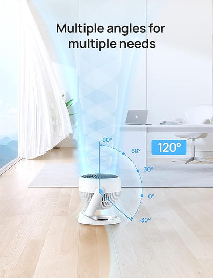 Dreo Fan for Bedroom, 12 Inches, 70ft Powerful Airflow, 28db Quiet Table Air Circulator Fans for Dorm Room, 120° Adjustable Tilt, 3 Speeds, Desktop Fan for Home, Office, Kitchen