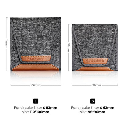 K&F CONCEPT Lens Filter Pouch, Lens Filter Case 3 Pocket Professional Photography Filter Holder Belt Bag Pouch Water-Resistant and Dustproof for Filter Up to 82mm