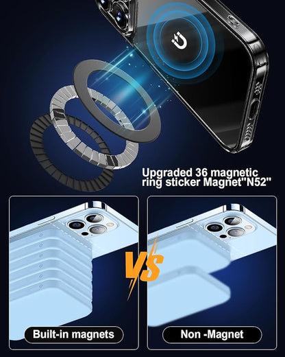 for Magsafe Magnetic Ring 2 Pack Compatibile with MagSafe Accessories/Charger/Mount/Wallet/Case/Kindle for New iPhone 16/15/14/13/12/11, Pixel 9, Samsung Galaxy Z Fold/Z Flip/S and More
