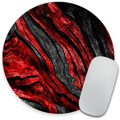 goodsprout and Red Woodgrain Round Mousepad, Personalized Custom Design Mouse Pads,Cute Waterproof Circular Non-Slip Rubber Base Small Mouse Pad, Mousepad for Laptop Computers
