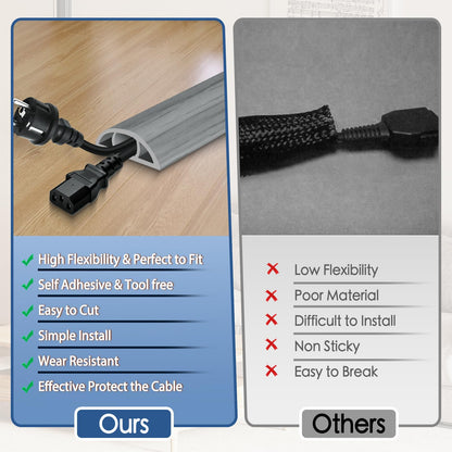 EYAYEN Floor Cord Cover for Wires on Floor Self Adhesive Cord Hider