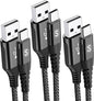 sweguard USB Type C Charger Cable [3-Pack,10ft+6.6ft+3.3ft] iPhone 16 Charger Nylon Braided Cord for iPhone 16 15 Pro Max Plus Samsung Galaxy S24 S23 S22 S21 S20 S10 Note 20 10 A54 Pixel LG Moto PS5