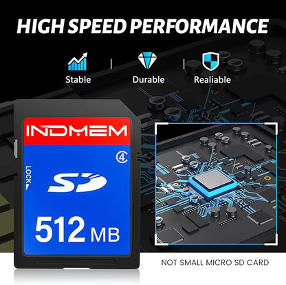 INDMEM SD Card 512MB, 6 Packs Class 4 512MB Flash Memory Card MLC Standard Secure Digital Cards Camera Cards