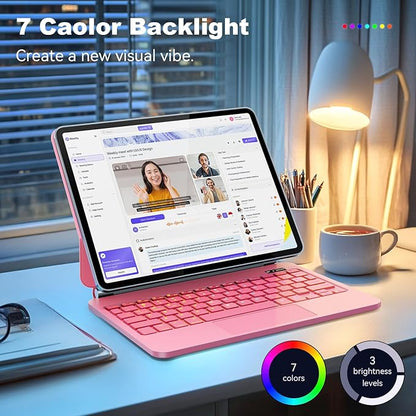 Keyboard Case for iPad Air 11-inch (M3 2025 / M2 2024) & iPad Pro 11 inch(1st/2nd/3rd/4th Generation)，Magic Magnetic Backlit Keyboard Case with Multi-Touch Trackpad- Easy-Set Floating Cantilever Stand