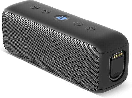 BOGASING G6 Bluetooth Speaker, Portable Wireless Speakers with 30W Loud Stereo Sound, 35H Playtime, IPX6 Waterproof, Bluetooth 5.3, EQ, TF-Card, AUX, USB Stick, Outdoor Speaker for Party (Black)