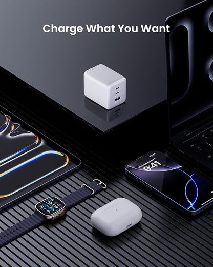 100W USB C Charger Block, 3-Port Compact Foldable Power Adapter USB Wall Charger for MacBook Pro/Air, Dell XPS, iPad Pro, iPhone Series, Galaxy S25/S24, and More