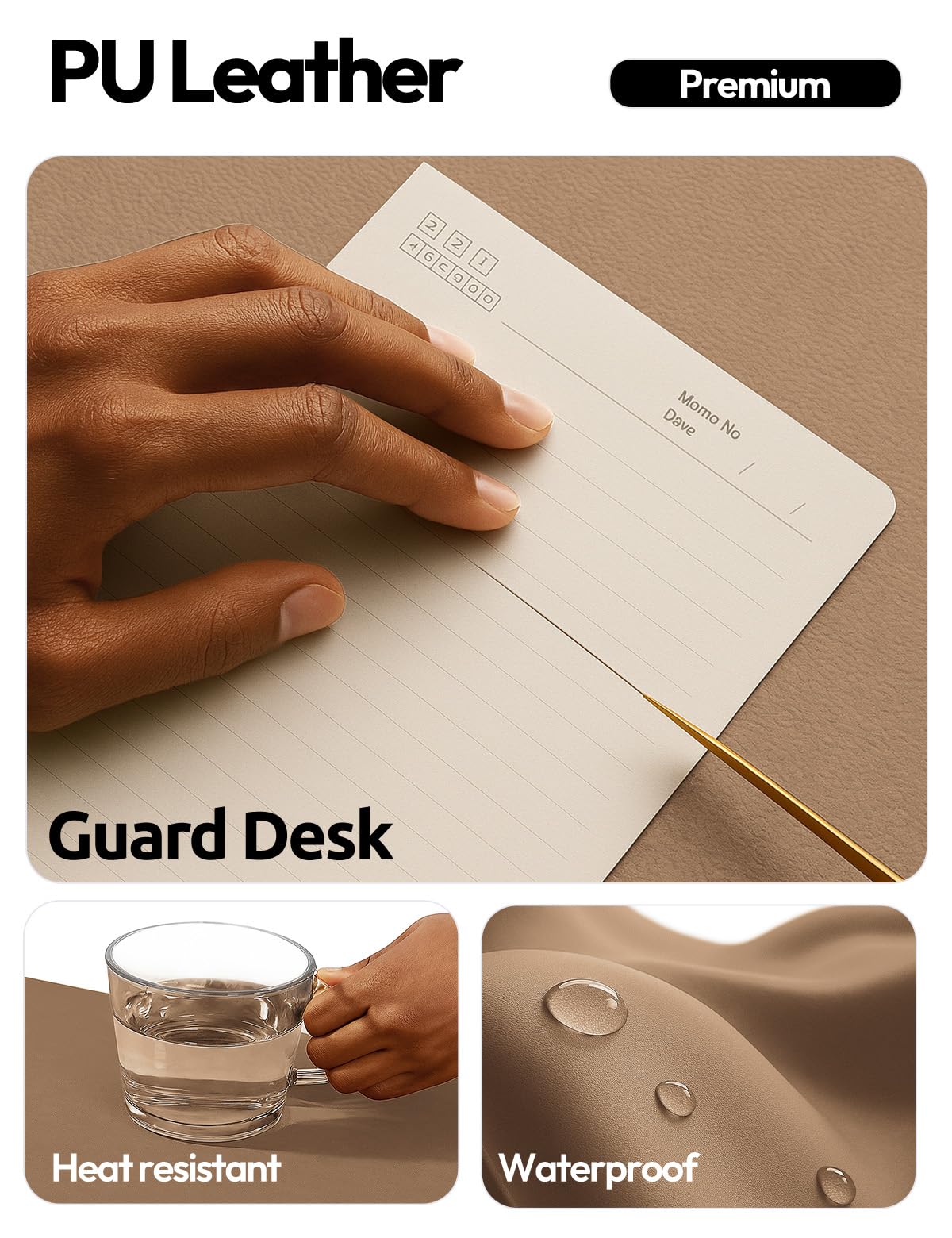 YSAGi Desk Protector&Blotter, Non-Slip Waterproof Leather Mouse Pad