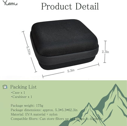 Hard Shell Camera Filter Case Camera Filter Accessories and Storage Suitable for 6 circular filters with a maximum diameter of 95mm Microfiber-Lined Pockets