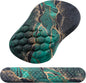 Mouse Pad Wrist Support, Laokiiy 2 in1 Keyboard Wrist Rest+ Ergonomic Mouse Pad, Non-Slip Wrist Rest for Computer Keyboard, Made Easy Typing & Relieve Wrist Pain（Green Gold Black Marble）