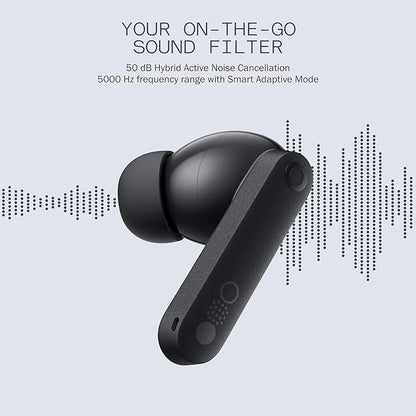 CMF Buds Pro 2 Wireless Earbuds, Hi-Res Audio with LDAC, 50 dB Hybrid Noise Cancelling Earbuds, Ultra Bass Technology, Bluetooth 5.3, 43H Play Time with Charging Case, 6 HD Mics Headphones, Light Grey