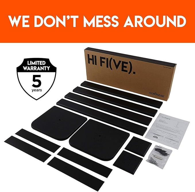 ECHOGEAR Universal Floor Speaker Stands - Vibration-Absorbing MDF Design Works with Klipsch, Polk, JBL & Other Bookshelf Speakers Or Studio Monitors - Includes Sound Iso Pads & Carpet Spikes