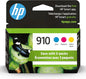 HP 910 Cyan, Magenta, Yellow Ink Cartridges | Works with HP OfficeJet 8010, 8020 Series, HP OfficeJet Pro 8020, 8030 Series | Eligible for Instant Ink | 3YN97AN, 3 Count (Pack of 1)