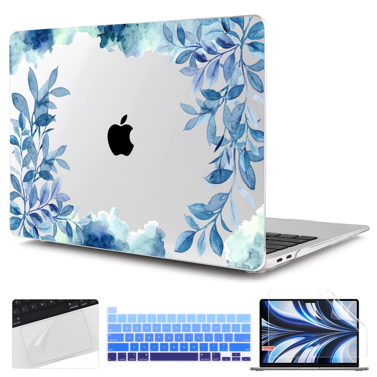 TWOLSKOO Compatible with MacBook Pro 13 inch Case 2023-2016 A2338 M2/M1 A2251 A2289 A2159 A1989 A1706, Plastic Hard Shell Cover & Keyboard Skin & Screen Protector, Colorful Hydrangea