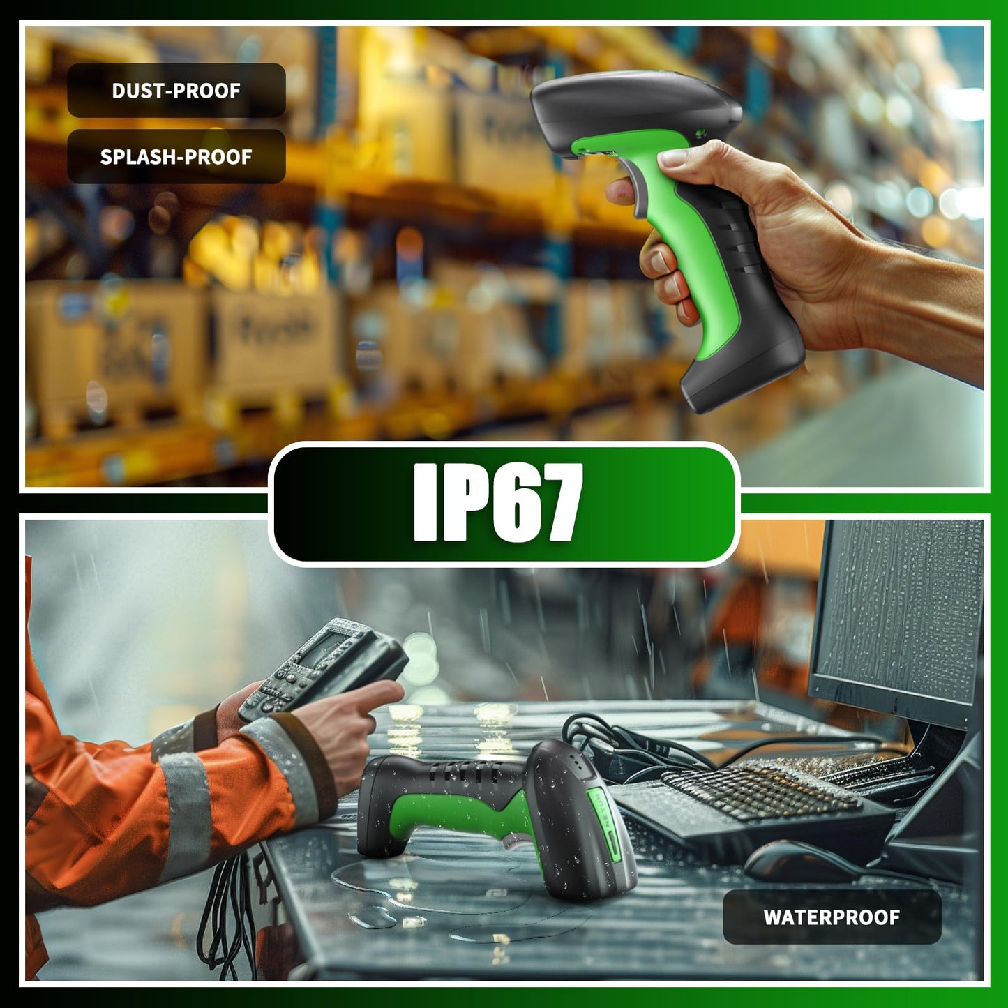 NETUM 2D QR Industrial Bluetooth Barcode Scanner with Charging Dock
