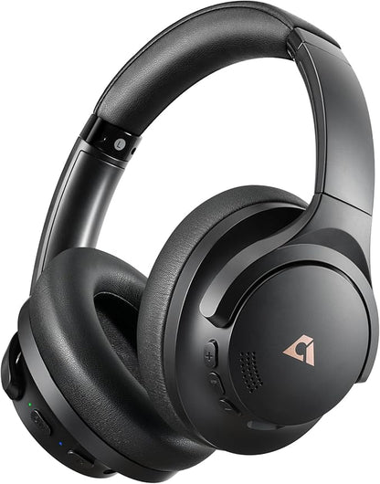 1Mii Y8 Active Noise Cancelling Headphones, Wireless Headphones Over Ear Bluetooth 5.3, LDAC Hi-Res Audio,75H Playtime with Transparent Mode for Work/Travel/Home/Office-Black