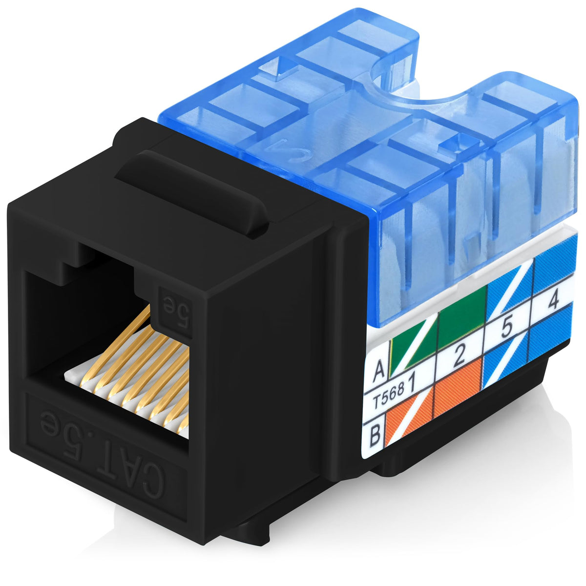 Everest 90 Degree RJ45 Cat6A Keystone Jacks Slim Profile 20-Pack Yellow