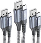 sweguard USB Type C Charger Cable [3-Pack,6.6ft+6.6ft+3.3ft] iPhone 16 Charger Nylon Braided Cord for iPhone 16 15 Pro Max Plus Samsung Galaxy S24 S23 S22 S21 S20 S10 Note 20 10 A54 Pixel LG Moto PS5