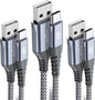 sweguard USB Type C Charger Cable [3-Pack,6.6ft+3.3ft+1.5ft] iPhone 16 Charger Nylon Braided Cord for iPhone 16 15 Pro Max Plus Samsung Galaxy S24 S23 S22 S21 S20 S10 Note 20 10 A54 Pixel LG Moto PS5