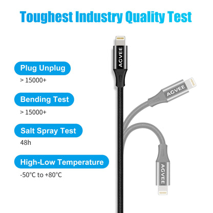 AGVEE 2 Pack 4 Inch USB-C Female to Lightning Male 30W Charging Adapter