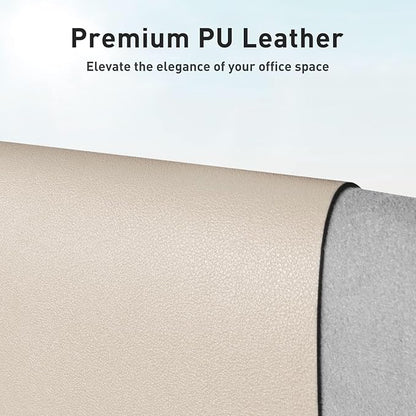 Aothia Large PU Leather Desk Pad Protector – Non-Slip Mouse Pad & Writing Mat for Office/Home, Waterproof, Easy to Clean (31.5" x 15.7", Eggshell)