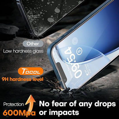 TOCOL for iPhone 13 mini Screen Protector 9H Hardness Military Grade Shatterproof HD Tempered Glass Full Coverage Easy Installation Case Friendly 2 Pack