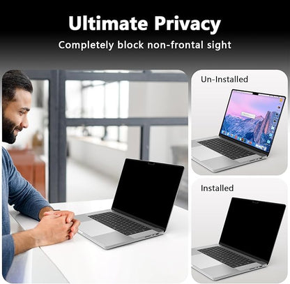 360° Magnetic Privacy Screen for MacBook Air 13.6 Inch (2022-2025, M2/M3/M4), Removable Screen Protector with Webcam Cover to Anti Glare Blue Light 13.6 Inch Privacy Screen Shield