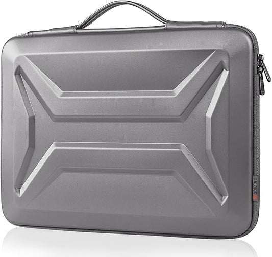 DOMISO 17 Inch Laptop Case Rugged Sleeve Waterproof Hard Shell Protective Cover Fits Most 17-17.3" Laptops/Dell XPS 17 / HP Envy 17 (Silver)