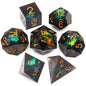 Haxtec Sharp Edge DND Dice Set, Iridescent Resin Polyhedral RPG Dice