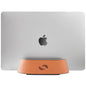 HumanCentric Vertical Laptop Stand in Black Walnut Wood, Adjustable