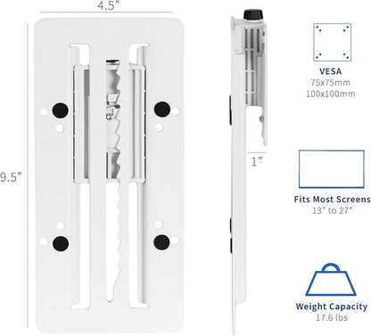 VIVO Height Adjustable VESA Adapter for Single 13 to 27 inch Monitor, Accessory Bracket Kit for Individual Screen, White, STAND-VAD3W