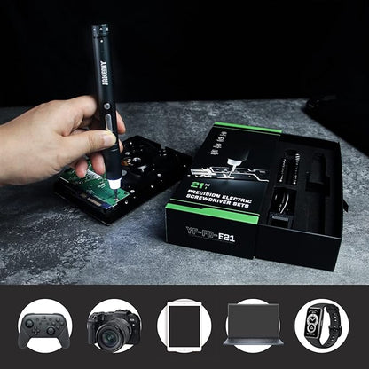 Mini Electric Screwdriver,JAKEMY Adjustable Torque Power Screwdriver Dual-mode Cordless Magnetic Precision Torx Screwdriver Bit Repair Tool kit USB Rechargeable with LED light for Electronics Consoles