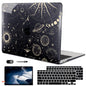 LCMOCICO for MacBook Air 13 inch M1 Case 2021 2020 2019 2018 (Model M1 A2337 A2179 A1932) with Touch ID & Retina Display, Crystal Black Printed Pattern Hard Shell Case Keyboard Cover, Constellation