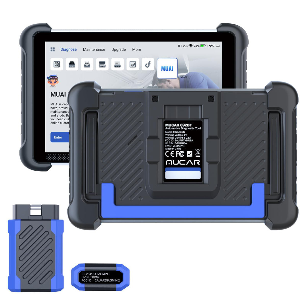 MUCAR 892BT Full System AI Bidirectional Scan Tool, Free Lifetime Updates