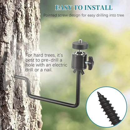 5 Pcs Trail Camera Tree Mount, Trail Camera Holder 360° Cameras Bracket for Game Cam, Hunting Accessories,Metal Security Cam Mount with 1/4 Inch Screw for Solar Panels,etc, Compact Sturdy.