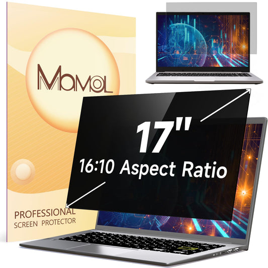 Mamol Laptop Privacy Screen 16 Inch, Compatible with Lenovo, HP, Dell, Acer, Asus, Thinkpad, Envy, Xps - 16:9 Aspect, Anti Blue Light Glare, Removable Privacy Shield, Anti-Scratch Screen Protector