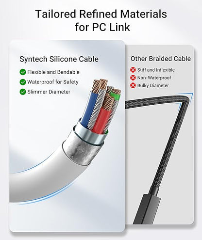 Syntech Link Cable with Charging 20FT Compatible with Oculus/Meta Quest 3S/3 Accessories, Quest2/Pro, Pico4, Next-Gen VR Cable with USB 3.0 A to C Adapter for SteamVR, Charge & Link Simultaneously