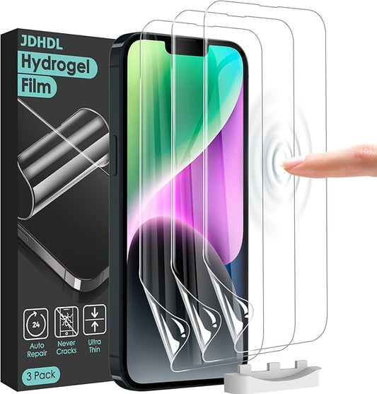 JDHDL 3 Pack Flexible Film Screen Protector for iPhone 13 Pro Max/ 14 Plus, Non-breakable Soft TPU Hydrogel Film for iPhone 13 Pro Max/ 14 Plus Screen Protector Film (NOT Glass)