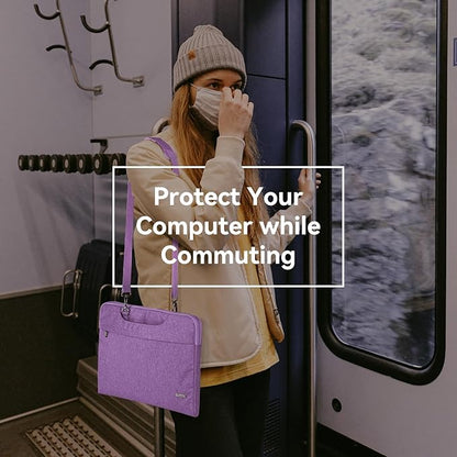 Voova Laptop Bag 15.6 Inch, Waterproof Computer Sleeve Carrying Case with Shoulder Straps & Handle Compatible with Macbook Air 15 M2/M3/M4, MacBook Pro 15/16, 15-16 Inch Hp Dell Lenovo Asus, Lavender